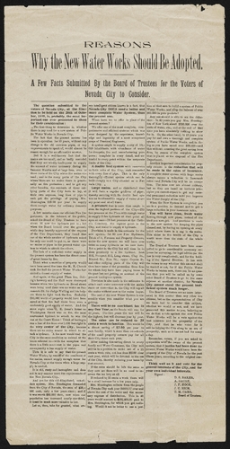 Click to view New Water Works for Nevada City (1895) New Water Works for Nevada City (1895)