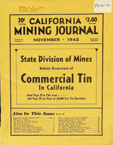 California Mining Journal (PH 16-16)(November 1942)