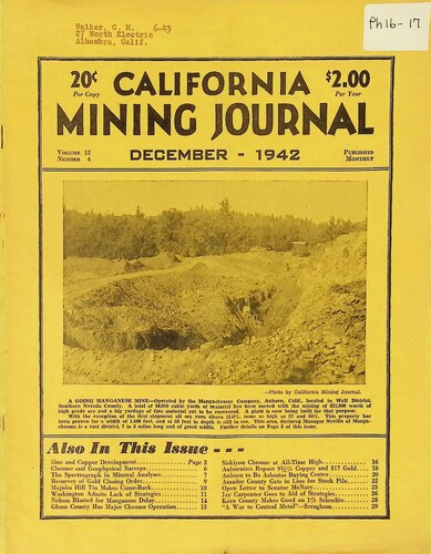 California Mining Journal (PH 16-17a)(December 1942)