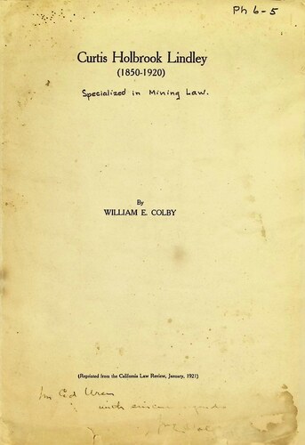 Curtis Holbrook Lindley (PH 6-5)(1921)