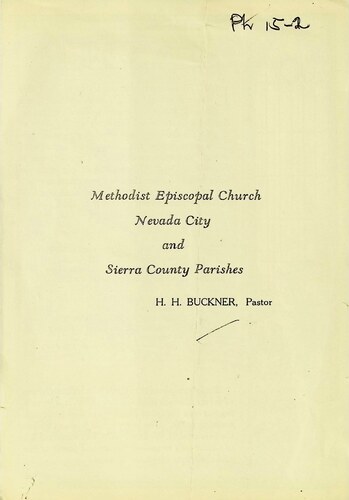Easter Program - Methodist Episcopal Church Nevada City and Sierra County Parishes (PH 15-2)(Undated)