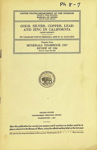 Gold, Silver, Copper, Lead and Zinc in California (PH 8-7)(1937)