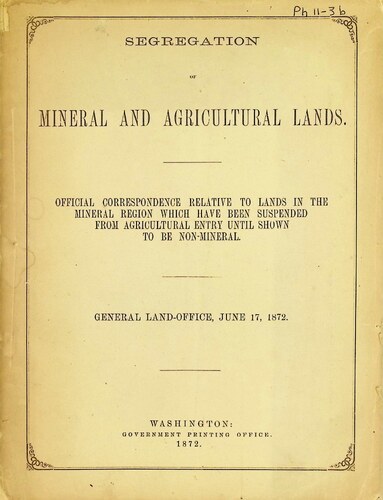 Mineral and Agricultural Lands (PH 11-3)(06-17-1872)