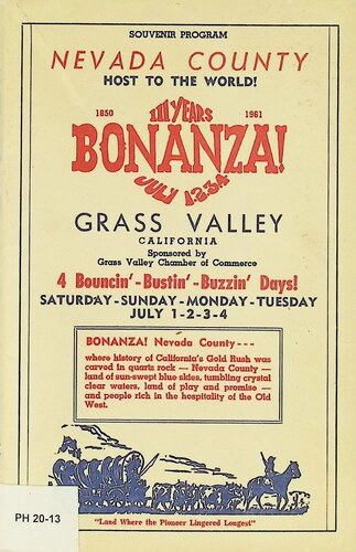 Nevada County Bonanza Souvenir Program (PH 20-13)(1961)