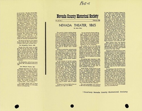 Nevada Theater, 1865 (PH 5-11)(1966)