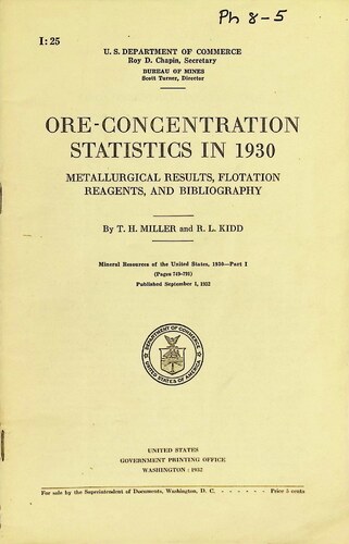 Ore-Concentration Statistics in 1930 (PH 8-5)(1932)