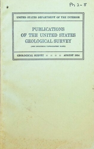 Publications of the United States Geological Survey (PH 2-8)(1934)