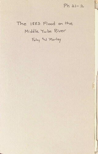 The 1883 Flood on the Middle Yuba River (PH 21-2)