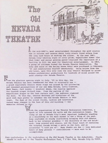 The Old Nevada Theatre (PH 5-10)