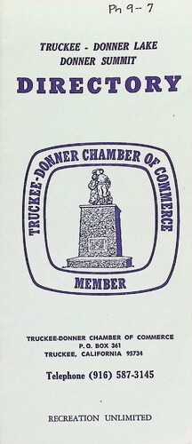 Truckee - Donner Lake Donner Summit Directory (PH 9-7)(Not Dated)