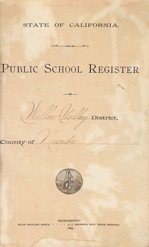 Willow Valley District - Public School Register (PH 18-13)(1893)