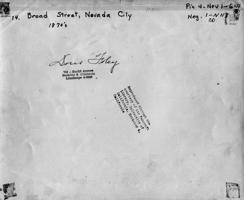 Click to see PIC 4-NEV1 6-BACK of Nevada City (PIC 4-NEV)