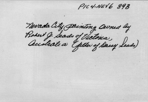 Click to see PIC 4-NEV6 89B-BACK of Nevada City (PIC 4-NEV)