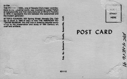 Click to see PIC 4-NEV6 91B-BACK of Nevada City (PIC 4-NEV)