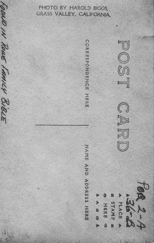 Back of Photo Back of Photo