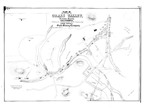 Plan of the Village of Grass Valley, Nevada County (Grass Valley Gold Mining Company) [Doris Foley Library] (Circa 1853, nlt 1854)