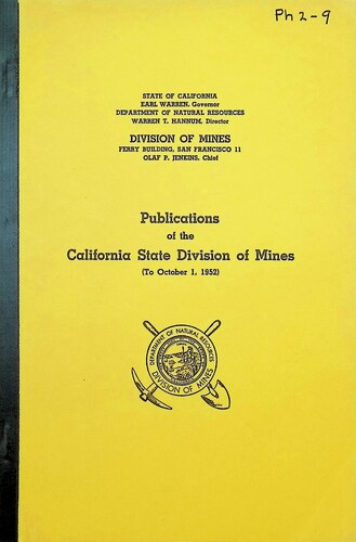 Publications of the California State Division of Mines (PH 2-9)(1952)