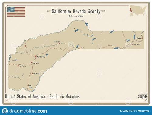 2023-02-16 - English Dam Disaster of 1883 with Juan Browne - map-old-playing-card-nevada-county-california-usa-map-nevada-county-california-228241975