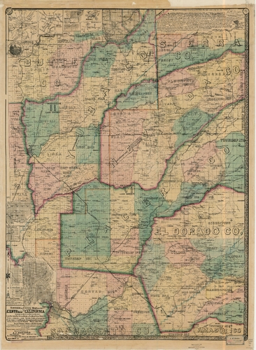 Township and County Map of the Central Parts of California by A.J. Doolittle (1868)