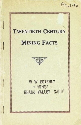 Click to view Twentieth Century Mining Facts (PH 2-1)(1933) Twentieth Century Mining Facts (PH 2-1)(1933)