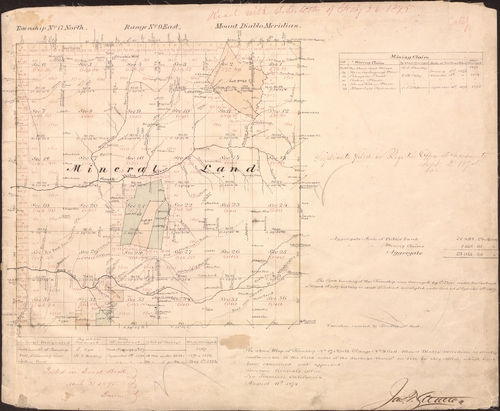Township 17N Range 9E (NE of Nevada City)(August 11, 1874)